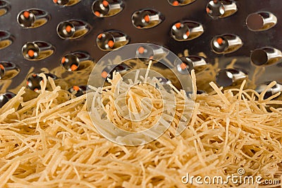 Hand cut thin noodles for soup Stock Photo