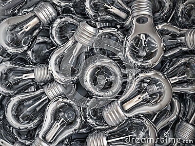 Pile of incandescent bulbs Stock Photo