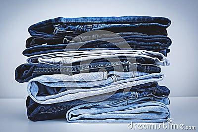 Pile of Jeans Stock Photo