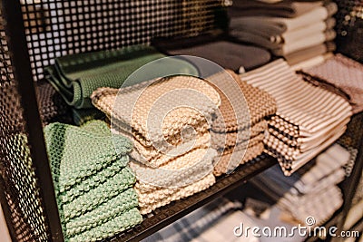 Knitted fabrics for sale Stock Photo