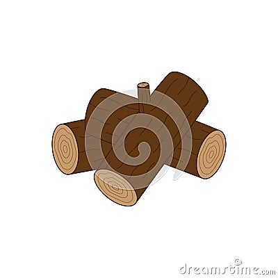 Pile of logs, wood vector icon Vector Illustration