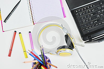 Online course. Distance learning concepts Stock Photo