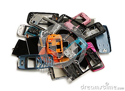 Pile of mobile phone scrap Stock Photo