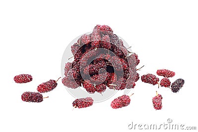 pile of mulberry isolated on white Stock Photo