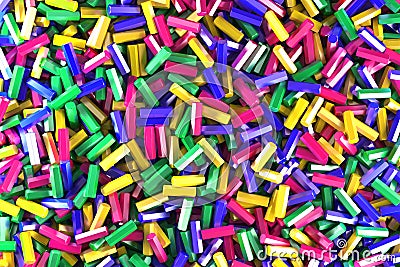 A pile of multicolored hexagon details Cartoon Illustration