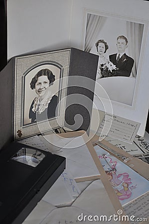 Articles of a Family History Editorial Stock Photo