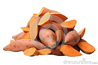 piled up sweet potatoes. transparent PNG file. Stock Photo