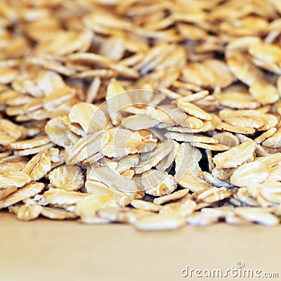 Pile of oat flakes Stock Photo