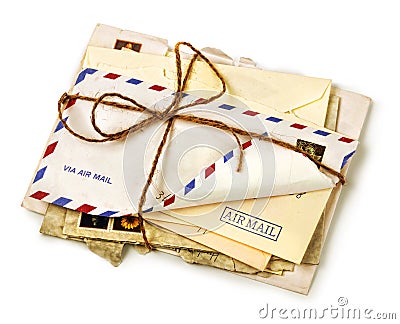 Pile of old airmail letters Stock Photo