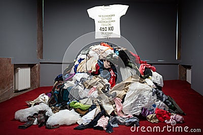 Pile of old worn clothes Editorial Stock Photo