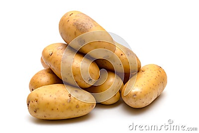 Fresh baby potatoes on white background Stock Photo