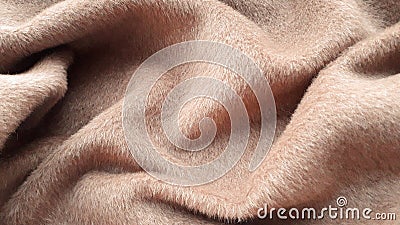 Pile overcoat beige fabric. Alpaca, wool. Stock Photo