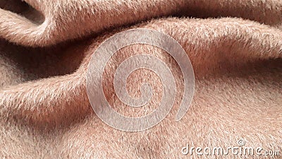 Pile overcoat beige fabric. Alpaca, wool. Stock Photo