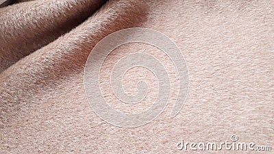 Pile overcoat beige fabric. Alpaca, wool. Stock Photo