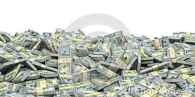 Pile of packs of dollar bills banknotes. .Business, money, currency, stock exchange background Cartoon Illustration