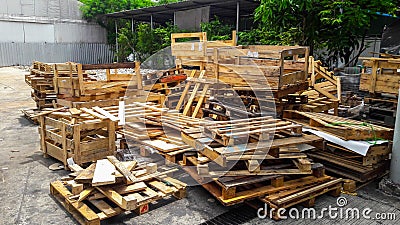 Pile of pallet wood Stock Photo