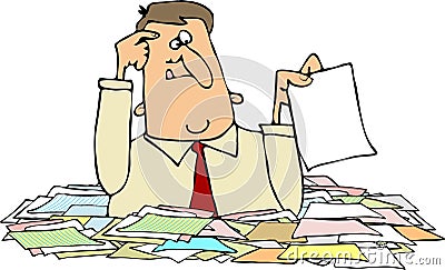 Pile Of Papers Cartoon Illustration