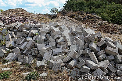 Pile of paving slabs Stock Photo