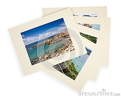 Pile of photos with passepartout Stock Photo