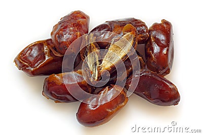 A pile of pitted dried dates Stock Photo