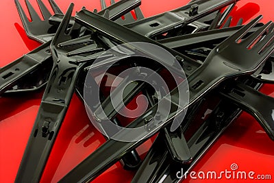 plastic forks Stock Photo