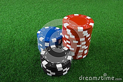 Pile of poker chips Stock Photo