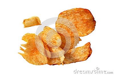 Pile potato chips Stock Photo