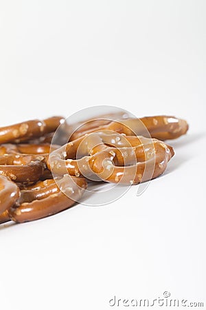 Pile of pretzels Stock Photo