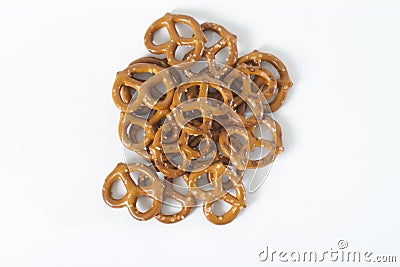 Pile of pretzels above Stock Photo