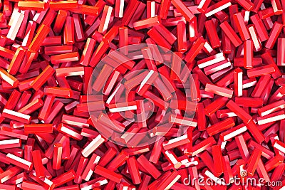 A pile of red hexagon details Cartoon Illustration