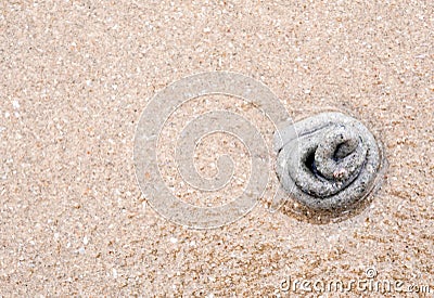 Pile of sand from the excretion of lugworm Stock Photo