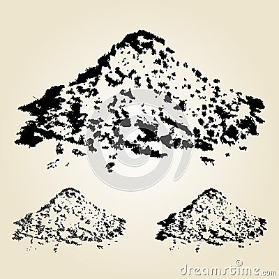 Pile of sand isolated on white. Hand drawn design element. Vector illustration. Vector Illustration