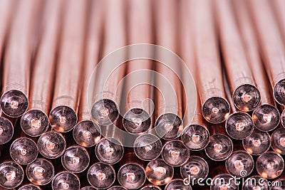 Pile of Scrap Copper Wire Raw Materia Stock Photo