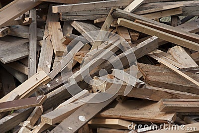 Pile of scrap lumber Stock Photo