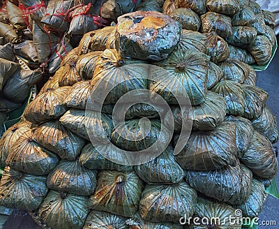 Pile of Steamed Lotus Rice Stock Photo