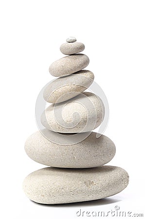 Pile of stones isolated on white Stock Photo