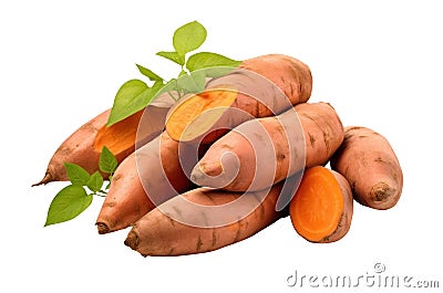 pile of sweet potatoes. transparent PNG file. Stock Photo