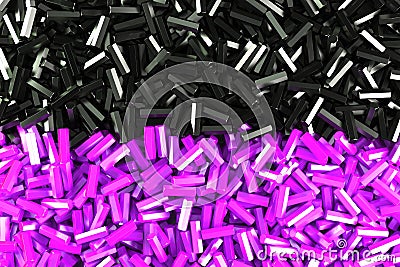 A pile symmetrically distributed black and violet hexagon detail Cartoon Illustration