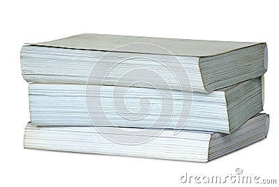 Pile from three thick books. Stock Photo