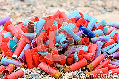 Pile Of Used Shotgun Shells Editorial Stock Photo