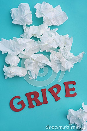 Word flu written in spanish Stock Photo