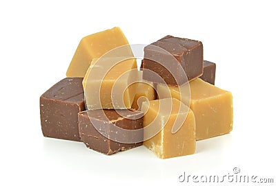 A pile of vanilla chocolate toffee fudge Stock Photo