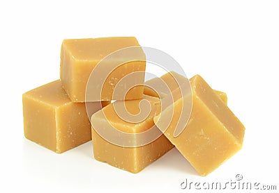 A pile of vanilla toffee fudge Stock Photo