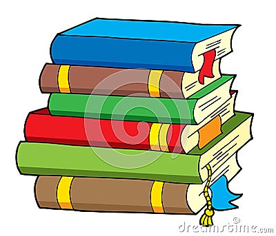 Pile of various color books Vector Illustration