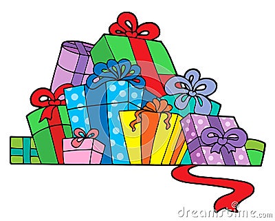 Pile of various gifts Vector Illustration