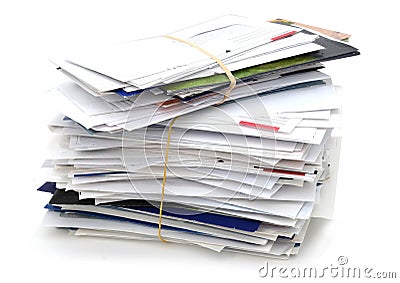 Pile of various home mail letters Stock Photo