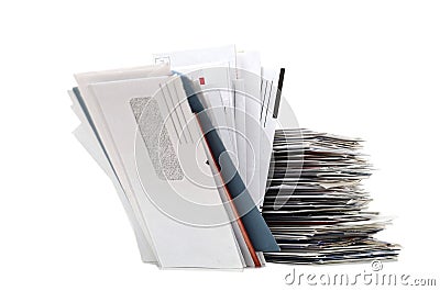 Pile of various household mail letters Stock Photo