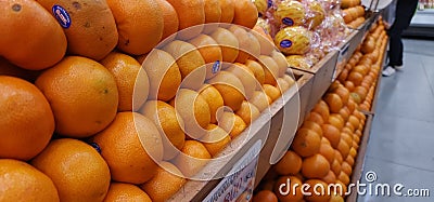 pile of very beautiful oranges that look fresh and delicious Stock Photo