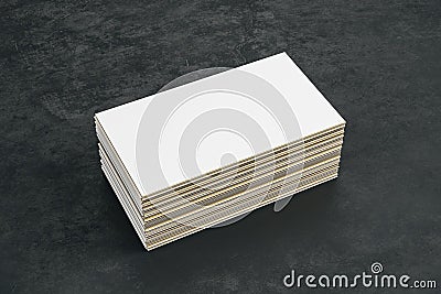 Pile white business card Stock Photo