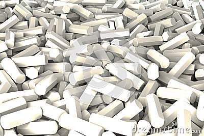 A pile of white hexagon details Cartoon Illustration